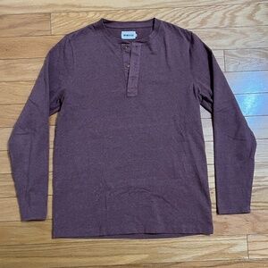 Taylor Stitch Maroon/Mauve Long Sleeve Henley, 40